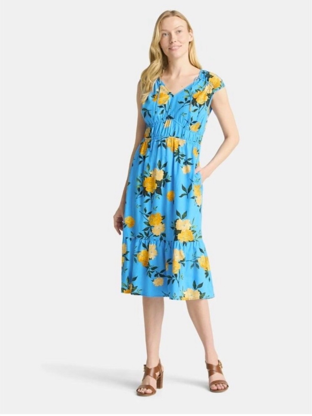 Time and Tru Floral midi dress